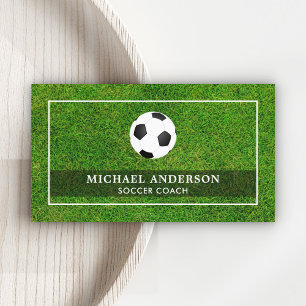 Tarjeta De Visita Entrenador de fútbol profesional Green Sports Turf