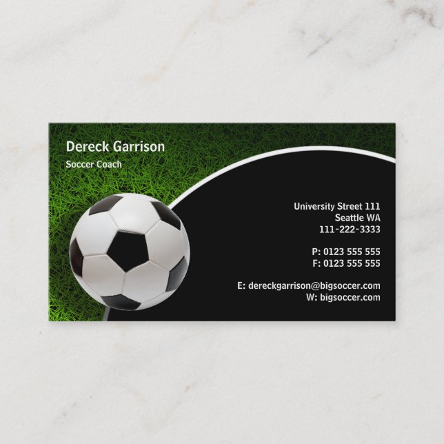 Tarjeta De Visita Entrenador de fútbol | Regalos deportivos (Anverso)