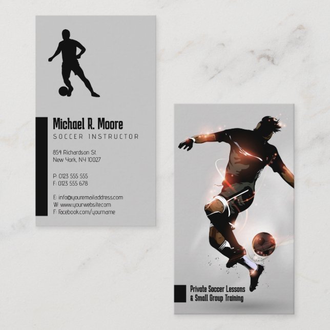 Tarjeta De Visita Entrenador de fútbol | Regalos deportivos (Anverso / Reverso)