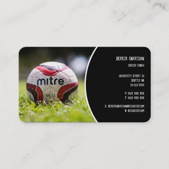 Tarjeta De Visita Entrenador de fútbol | Regalos deportivos (Anverso)