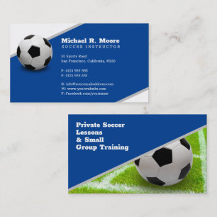 Tarjeta De Visita Entrenador de fútbol   Regalos deportivos Azul pr