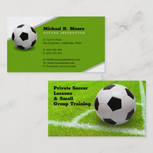 Tarjeta De Visita Entrenador de fútbol   Regalos deportivos Green