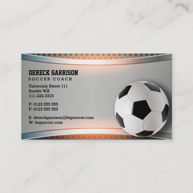 Tarjeta De Visita Entrenador de fútbol | Regalos deportivos modernos (Anverso)