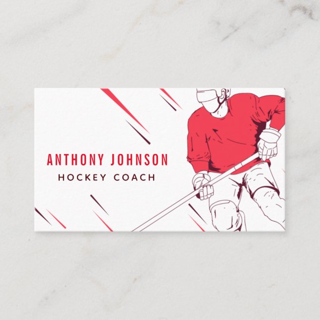 Tarjeta De Visita Entrenador de hockey sobre hielo: Red Social Media (Anverso)