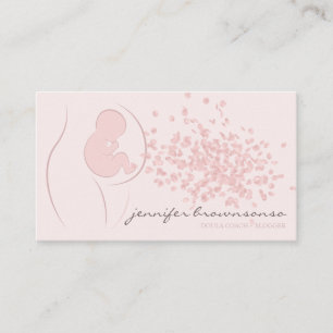 Tarjeta De Visita Entrenador de nacimiento de Doula color rosa bebé 