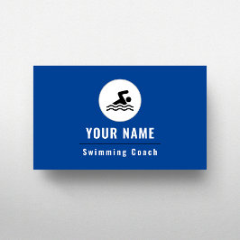 Tarjeta De Visita Entrenador De Natación Sencillo Instructor Mínimo 