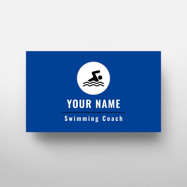 Tarjeta De Visita Entrenador De Natación Sencillo Instructor Mínimo  (Subido por el creador)
