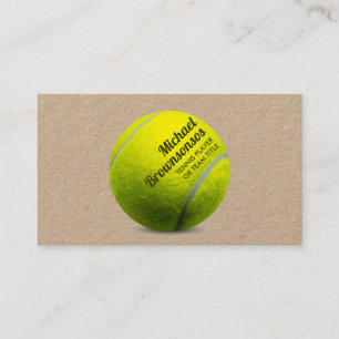 Tarjeta De Visita Entrenador de nombre curvo de pelota de tenis amar