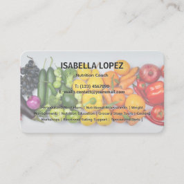Tarjeta De Visita Entrenador de Nutrición Nutricionista Bilingual