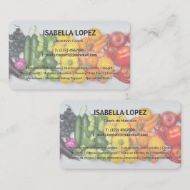 Tarjeta De Visita Entrenador de Nutrición Nutricionista Bilingual