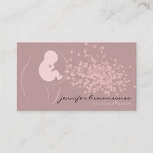 Tarjeta De Visita Entrenador de parto de doula rosa simple embarazad