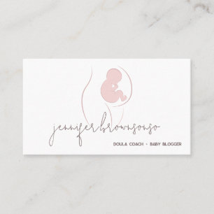 Tarjeta De Visita Entrenador de parto de doula único blanco embaraza