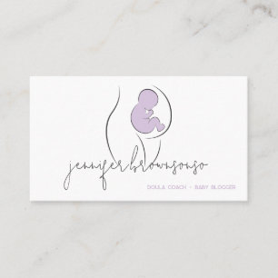 Tarjeta De Visita Entrenador de parto de doula único Lilac embarazad