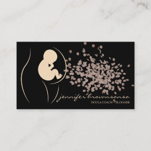 Tarjeta De Visita Entrenador de parto de oro embarazada doula de beb