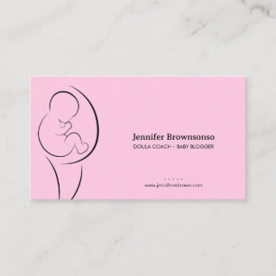 Tarjeta De Visita Entrenador de parto doula minimalista rosa embaraz