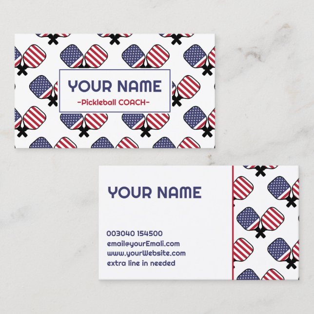 Tarjeta De Visita Entrenador de pelota de baloncesto - Patrón de EE. (Anverso / Reverso)