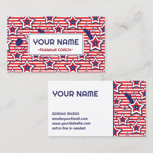 Tarjeta De Visita Entrenador de pelota de baloncesto - Patrón de EE. (Anverso / Reverso)