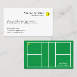 Tarjeta De Visita Entrenador de pelotas Green Court Business Card
