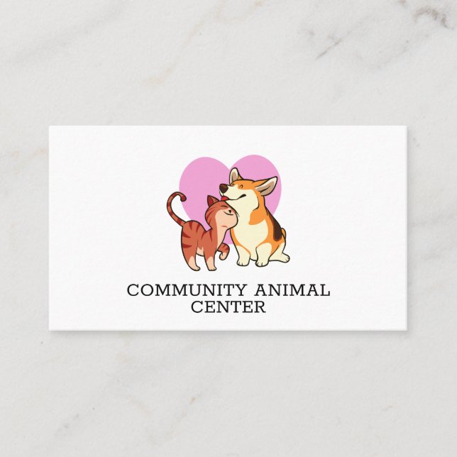Tarjeta De Visita Entrenador de perros | Centro de Animales | Pet Lo (Anverso)