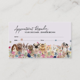 Tarjeta De Visita Entrenador de Perros Cita de Mascota Lila Púrpura