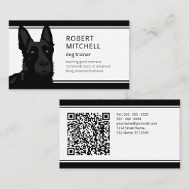 Tarjeta De Visita Entrenador de perros Código QR del Pastor Alemán N