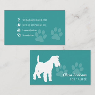 Tarjeta De Visita Entrenador de perros   Escuela de formación de per