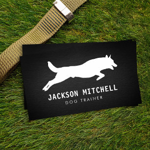 Tarjeta De Visita Entrenador de perros - K9 Trainer negro y blanco