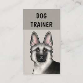 Tarjeta De Visita Entrenador de Perros Pastor Alemán Plateado Servic