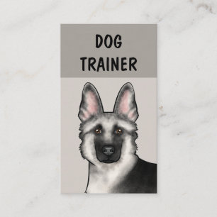 Tarjeta De Visita Entrenador de Perros Pastor Alemán Plateado Servic