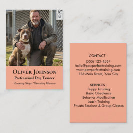 Tarjeta De Visita Entrenador de Perros Profesional Minimalista Perso