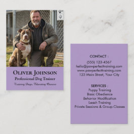 Tarjeta De Visita Entrenador de Perros Profesional Minimalista Perso