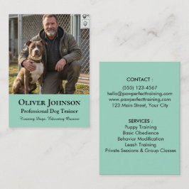 Tarjeta De Visita Entrenador de Perros Profesional Minimalista Perso