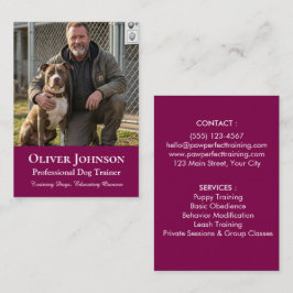 Tarjeta De Visita Entrenador de Perros Profesional Minimalista Perso