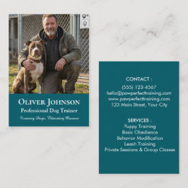 Tarjeta De Visita Entrenador de Perros Profesional Minimalista Perso