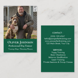 Tarjeta De Visita Entrenador de Perros Profesional Minimalista Perso