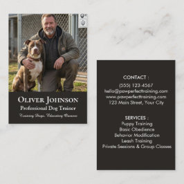 Tarjeta De Visita Entrenador de Perros Profesional Minimalista Perso