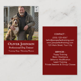 Tarjeta De Visita Entrenador de Perros Profesional Minimalista Perso