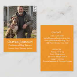 Tarjeta De Visita Entrenador de Perros Profesional Minimalista Perso