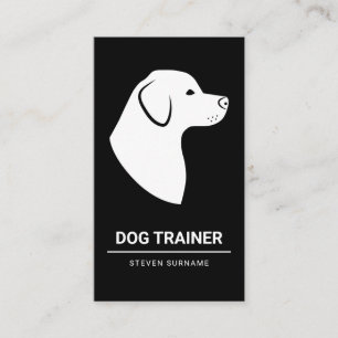 Tarjeta De Visita Entrenador de Perros - Silueta Mínima de Perro Neg