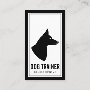 Tarjeta De Visita Entrenador de Perros Silueta Minimalista de Perro 