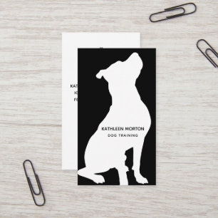 Tarjeta De Visita Entrenador de Perros Silueta Moderna