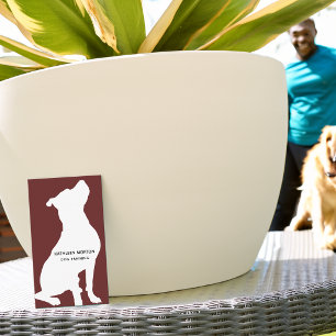 Tarjeta De Visita Entrenador de Perros Silueta Moderna