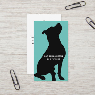 Tarjeta De Visita Entrenador de Perros Silueta Negra