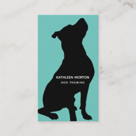 Tarjeta De Visita Entrenador de Perros Silueta Negra