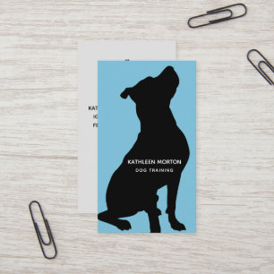 Tarjeta De Visita Entrenador de Perros Silueta Negra