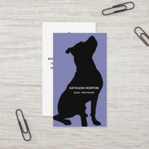 Tarjeta De Visita Entrenador de Perros Silueta Negra
