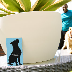 Tarjeta De Visita Entrenador de Perros Silueta Negra