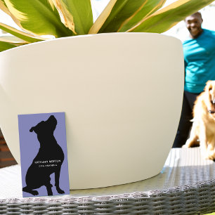Tarjeta De Visita Entrenador de Perros Silueta Negra