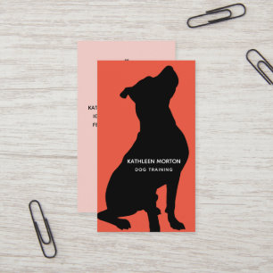 Tarjeta De Visita Entrenador de Perros Silueta Negra