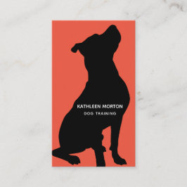Tarjeta De Visita Entrenador de Perros Silueta Negra